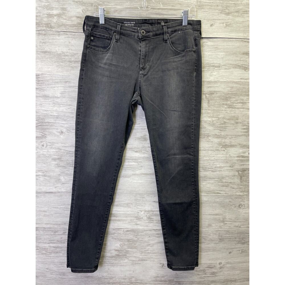 AG Adriano Goldschmied Legging Ankle Jeans 31 Womens Black Super‎ Skinny